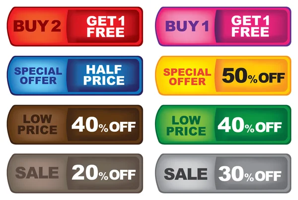 Promotion labels for business sale — Wektor stockowy