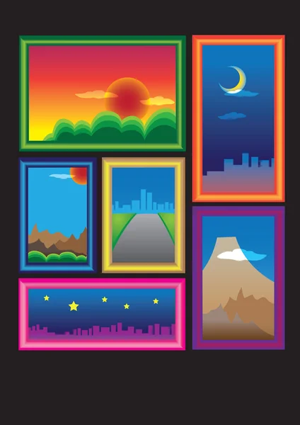 Colorful picture frames — Stock Vector