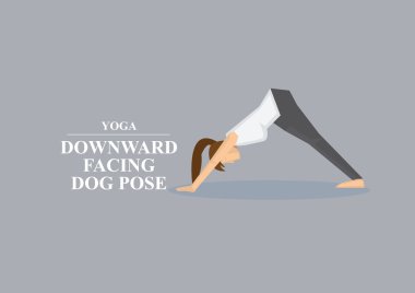 Yoga Asana Downward Facing Dog Pose Vector Illustration