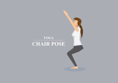 Yoga Asana Chair Pose Vector Illustration
