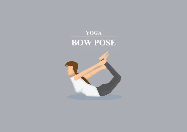 Yoga Asana Bow Pose Vector Ilustración — Vector de stock