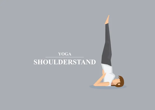 Hatha Yoga Asana Schulterstand Pose Vektor Illustration — Stockvektor