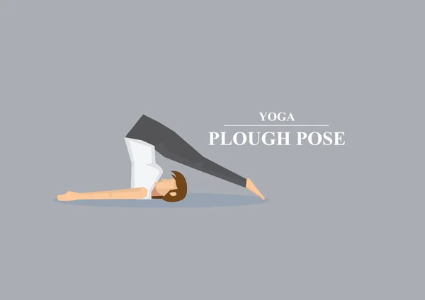 Hatha Yoga Asana Plough poz vektör çizim — Stok Vektör