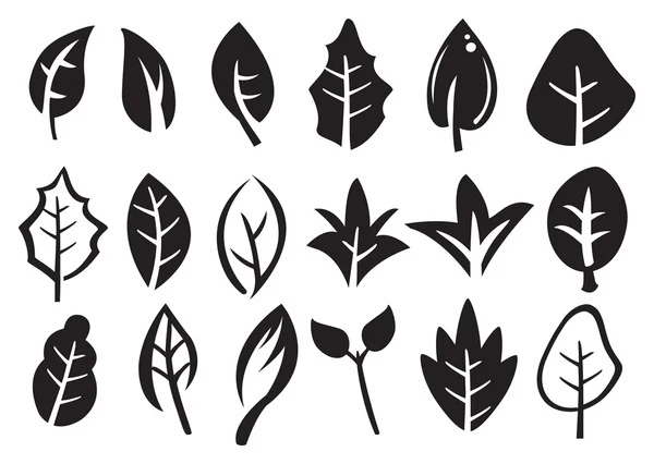 Leaf Ikonuppsättning — Stock vektor