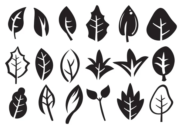 Conjunto de icono de hoja — Vector de stock