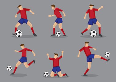 Geçen ve vektör Icon Set Top sürme futbolcu