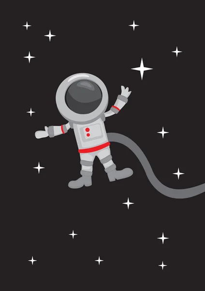 Astronauta Gravità Zero nello spazio esterno — Vettoriale Stock