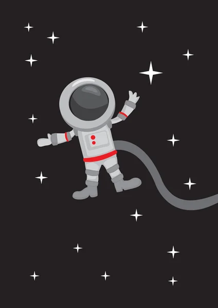 Astronauta Gravedad Cero en el Espacio Exterior — Vector de stock