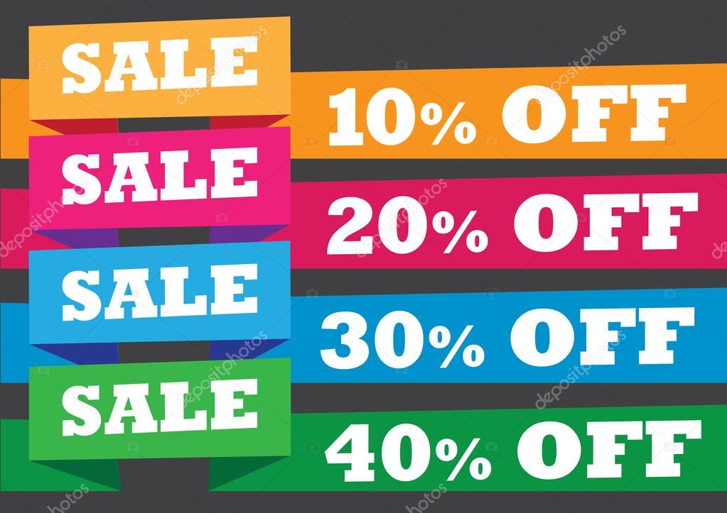 Sales Banner with Promotional Messages Vector Illustration