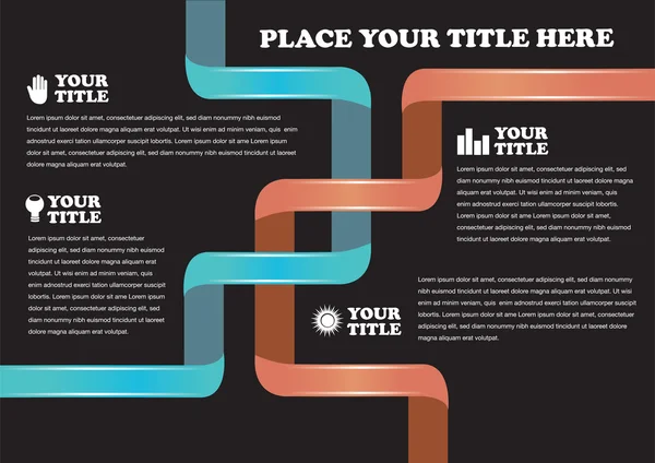 Intertwined Ribbons Inforgrahic Background Template Design — Stock Vector