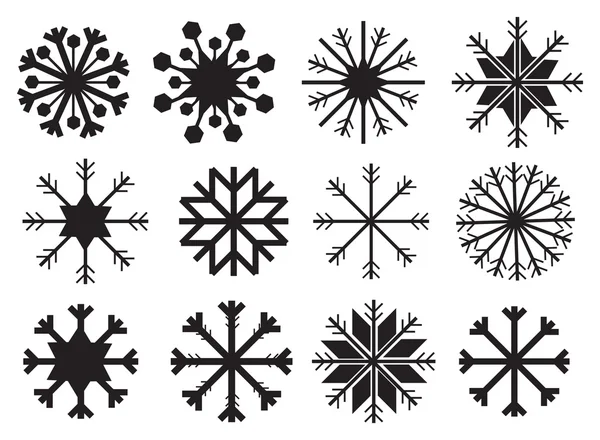 Floco de neve em preto e branco Vector Design —  Vetores de Stock