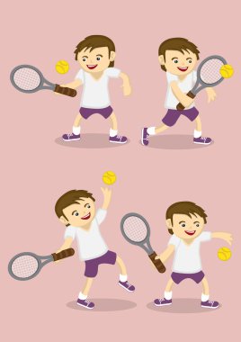 Çocuk oyun Tenis vektör çizgi film