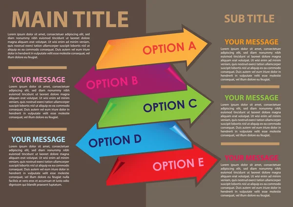 Layout design of paper banner arrows with own area for text. — Stock Vector