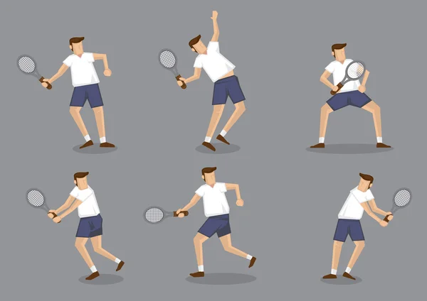 Illustrazione vettoriale del personaggio del giocatore di tennis — Vettoriale Stock