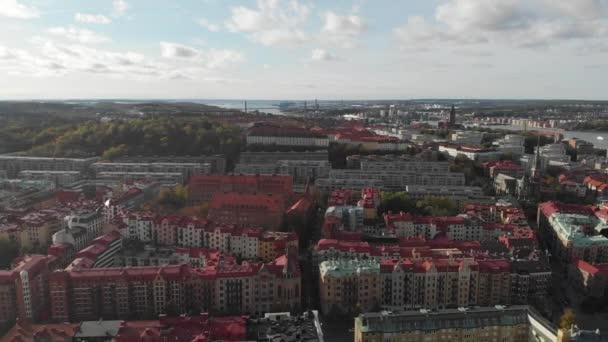 Göteborg City Center, Cityscape Légi visszafelé, Létrehozása — Stock videók