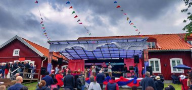 Göteborg, İsveç - Haziran 01 2019: Wat Pha Gothenburg 'da Kutlama