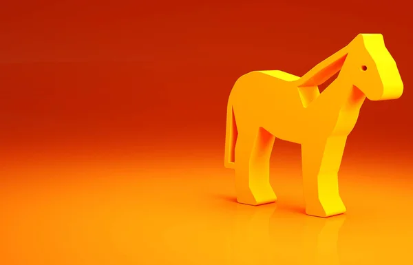 Icono Caballo Amarillo Aislado Sobre Fondo Naranja Símbolo Animal Concepto — Foto de Stock