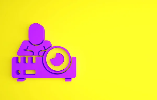 Presentación Púrpura Película Película Icono Del Proyector Multimedia Aislado Sobre — Foto de Stock