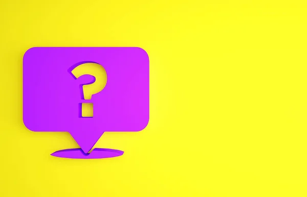 Фіолетовий Знак Питання Ізольовано Жовтому Тлі Поширений Знак Копіювати Файли — стокове фото
