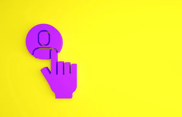 Icono Caza Purple Head Aislado Sobre Fondo Amarillo Objetivo Comercial —  Fotos de Stock