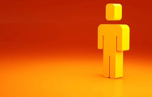 黄色的猎头图标孤立在橙色的背景 商业目标或就业标志 人力资源和企业招聘 最低纲领的概念 3D渲染3D插图 — 图库照片