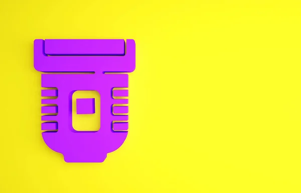 Purple Epilator Εικονίδιο Απομονώνονται Κίτρινο Φόντο Αποτρίχωση Ηλεκτρικό Ξυράφι Αφαίρεση — Φωτογραφία Αρχείου