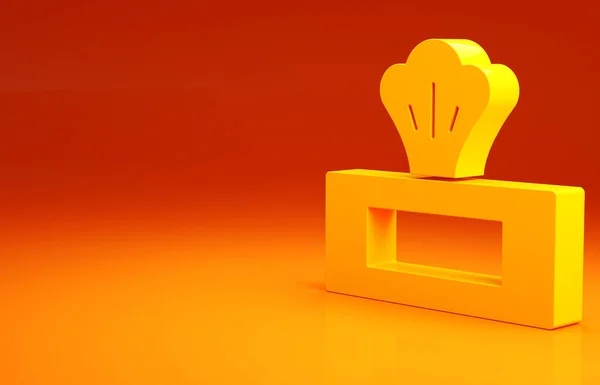 Yellow Wet wipe pack icon isolated on orange background. Minimalism concept. 3d illustration 3D render.