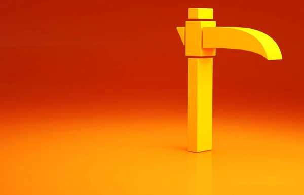 黄色オレンジの背景に隔離されたアイコン ハッピーハロウィンパーティー 最小限の概念 3Dイラスト3Dレンダリング — ストック写真
