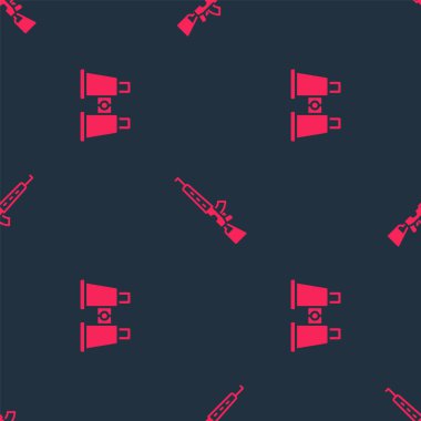 Dürbün ve keskin nişancı tüfeğini dürbün desenli dürbünle ayarla. Vektör.