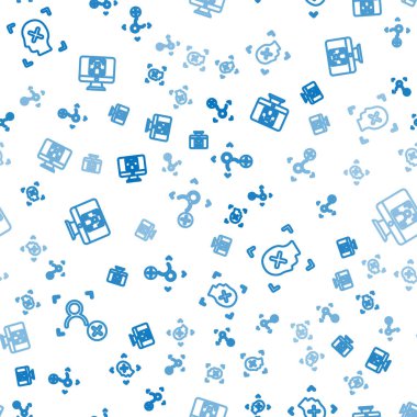 Reddedilme yüz tanıma hattını ve Yüzü pürüzsüz desene ayarlayın. Vektör.