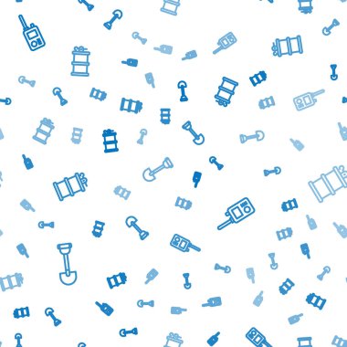 Çizgi istihkamcı küreği, telsiz telsizi ve el bombası yerleştirin. Vektör.