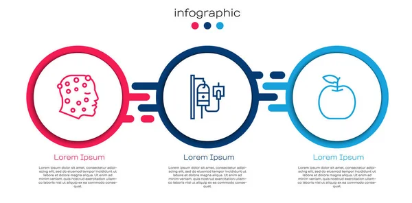 Ustaw Linię Łuszczycy Lub Wysypka Wyprysk Torba Apple Szablon Infograficzny — Wektor stockowy