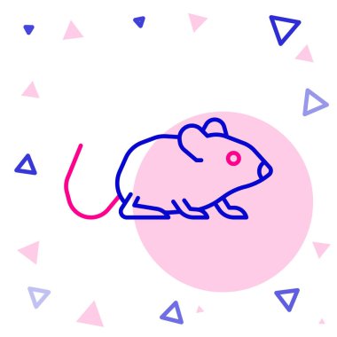 Satır Sıçanı simgesi beyaz arkaplanda izole edildi. Fare işareti. Hayvan sembolü. Renkli taslak konsepti. Vektör.