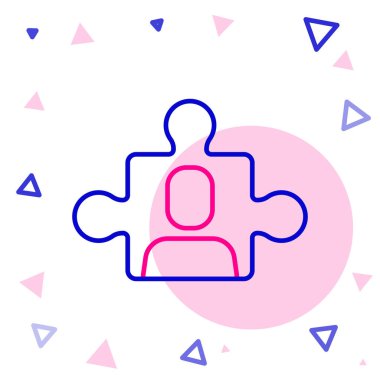 Çizgi Projesi taban simgesi beyaz arkaplanda izole edildi. İş analizi ve planlama, danışmanlık, takım çalışması, proje yönetimi. Renkli taslak konsepti. Vektör.