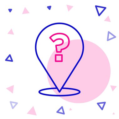 Beyaz arkaplanda satır işareti simgesi izole edildi. SSS işareti. Dosyaları kopyala, konuşma balonu ve grafiğini çıkar. Renkli taslak konsepti. Vektör.