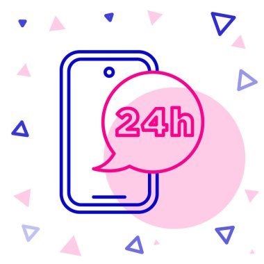 Çizgi Gıda sipariş simgesi beyaz arkaplanda izole edildi. Cep telefonuyla sipariş verin. Restoran yemek teslimatı konsepti. Renkli taslak konsepti. Vektör.