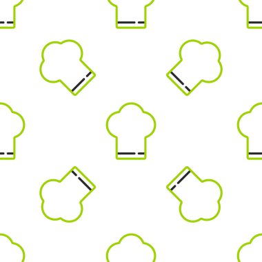 Hat Şefi şapkası simgesi beyaz arka planda kusursuz desen izole etti. Aşçılık sembolü. Aşçı şapkası. Vektör.