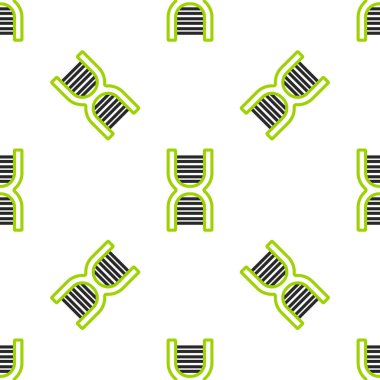 Çizgi DNA sembolü simgesi beyaz arkaplanda izole edilmiş kusursuz desen. Vektör.