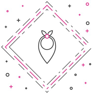 Çizgi Kovboy bandana simgesi beyaz arkaplanda izole edildi. Renkli taslak konsepti. Vektör.