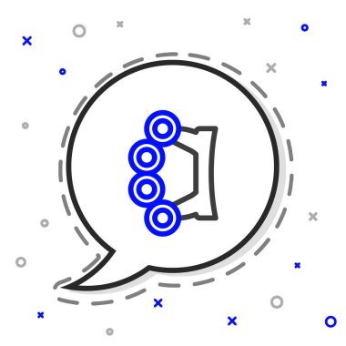 Pirinç muşta simgesi beyaz arkaplanda izole edildi. Renkli taslak konsepti. Vektör.