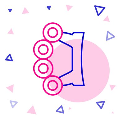 Pirinç muşta simgesi beyaz arkaplanda izole edildi. Renkli taslak konsepti. Vektör.