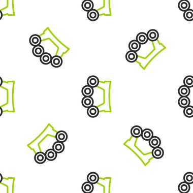 Pirinç muşta simgesi beyaz arka planda izole edilmiş pürüzsüz desen. Vektör.