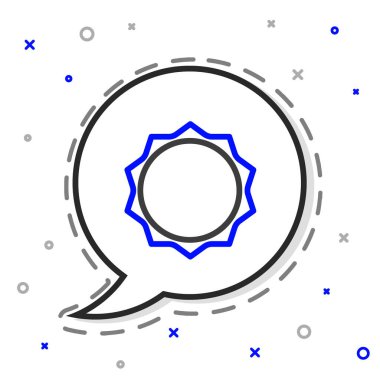 Çizgi Sun simgesi beyaz arkaplanda izole edildi. Renkli taslak konsepti. Vektör.