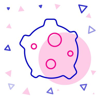 Asteroid çizgi simgesi beyaz arkaplanda izole edildi. Renkli taslak konsepti. Vektör.