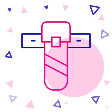 Çizgi Bıçak kılıfı simgesi beyaz arkaplanda izole edildi. Renkli taslak konsepti. Vektör.