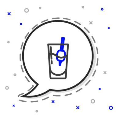 Çizgi Kokteyl Bloody Mary simgesi beyaz arkaplanda izole edildi. Renkli taslak konsepti. Vektör.