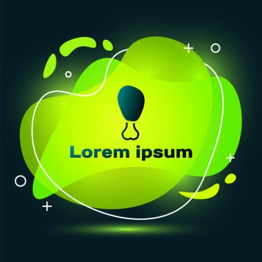 Siyah arka planda siyah tavuk bacak ikonu izole edildi. Tavuk budu. Sıvı şekilli soyut pankart. Vektör.