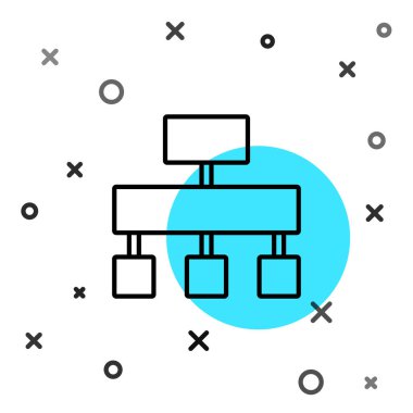 Beyaz arkaplanda siyah çizgi haritası simgesi izole edildi. Rastgele dinamik şekiller. Vektör.