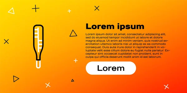 Line Medical Thermometer Für Medizinische Untersuchung Symbol Isoliert Auf Gelbem — Stockvektor