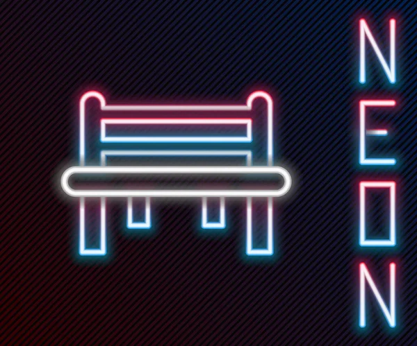 Zářící Neonová Linie Romantická Lavice Ikona Izolované Černém Pozadí Barevný — Stockový vektor